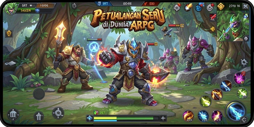 Screenshot gameplay <strong>5RT</strong> yang menampilkan pertarungan seru di dunia ARPG.