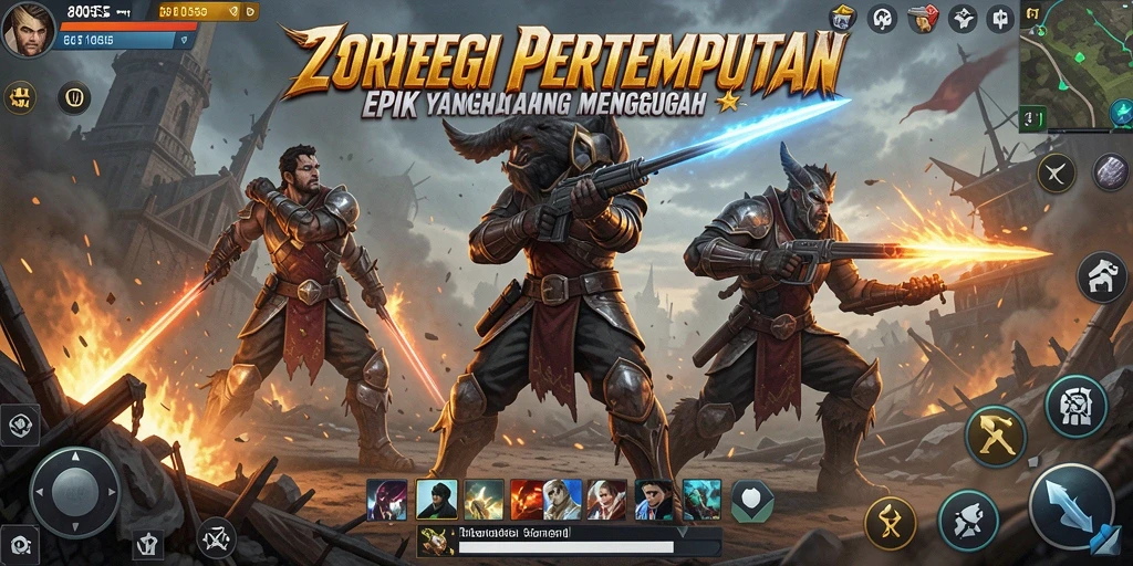 Tampilan gameplay dinamis dan strategi yang kompleks di 8055.