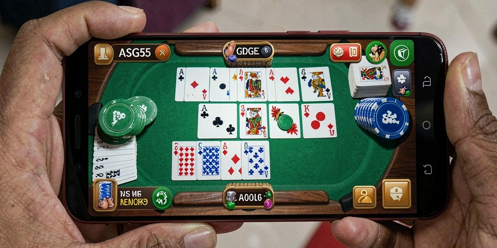 Tampilan seru dari gameplay Gaple di ASG55.