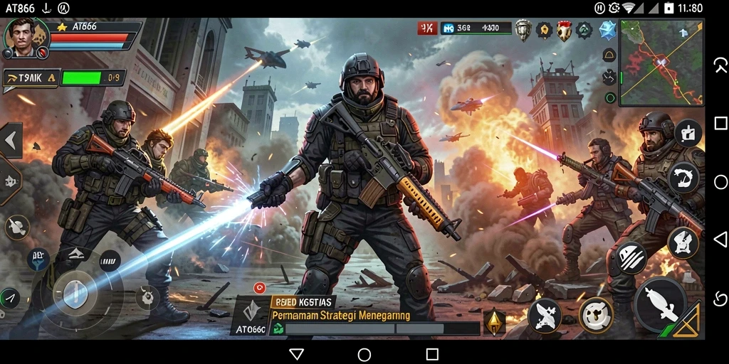 Tampilan gameplay yang intens dan strategis di AT866.