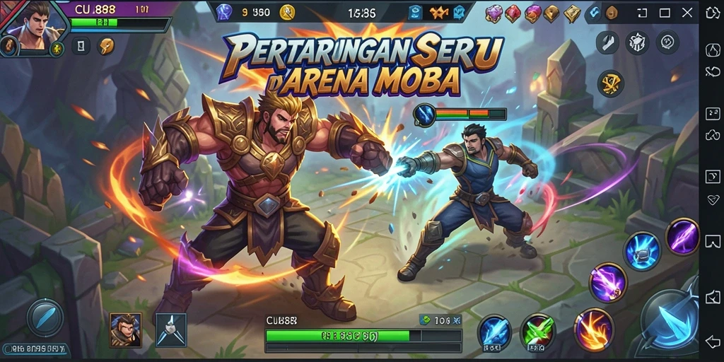 Tampilan gameplay mendebarkan dari arena pertarungan CU888.
