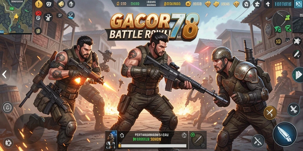 Gameplay seru GACOR78 dalam aksi Battle Royale.