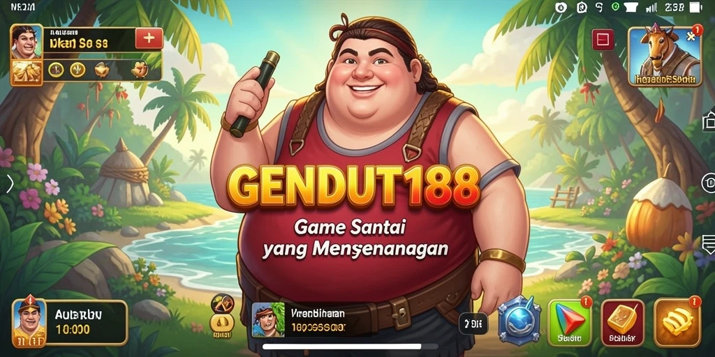 Tampilan gameplay GENDUT188 yang ceria dan menyenangkan.