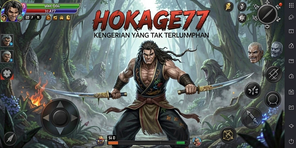 Tangkapan layar HOKAGE77 menunjukkan karakter dalam kegelapan yang mengerikan.