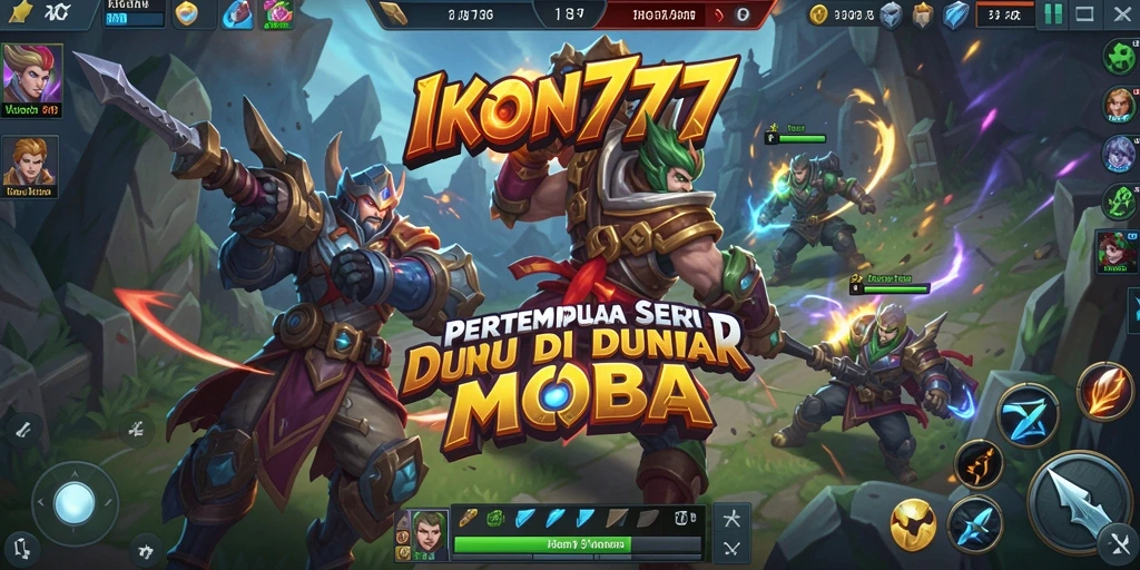 Screenshot menampilkan aksi seru gameplay IKON777 dalam pertempuran MOBA.