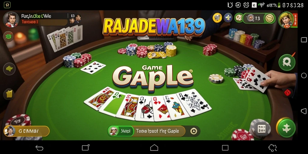 Tampilan gameplay Gaple yang seru di RAJADEWA138.
