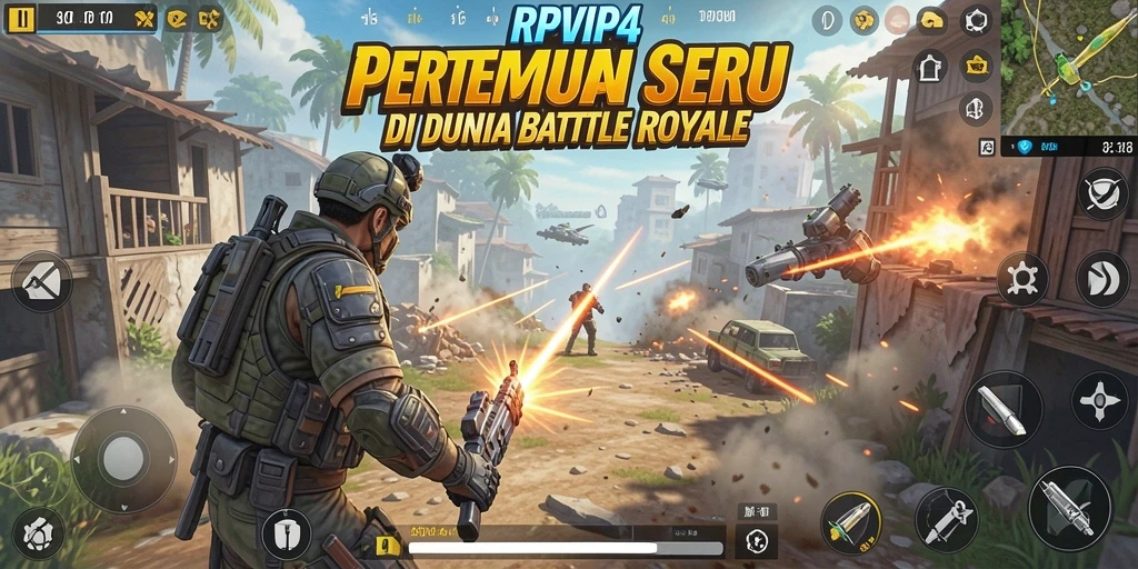 Tampilan gameplay RPVIP4 dalam aksi pertempuran Battle Royale.