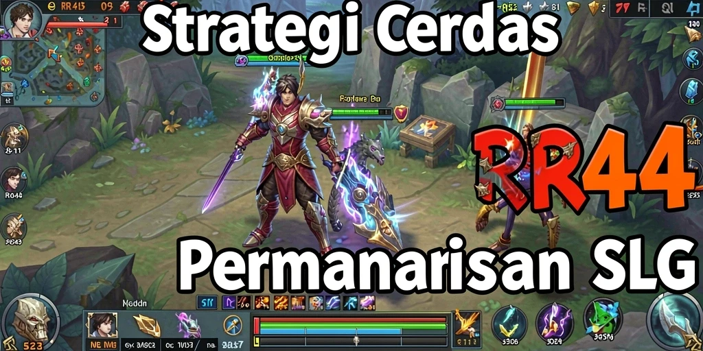 Screenshot gameplay RR44 yang menunjukkan strategi SLG yang mendebarkan.